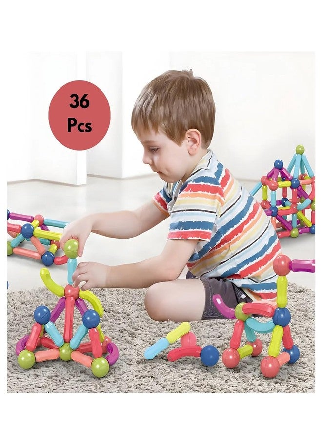 YUIOP - Magnetic Building Sticks for Kids - Learning Sticks & Balls - Educational Magnetic Building Blocks (36 Pcs) - Image 2